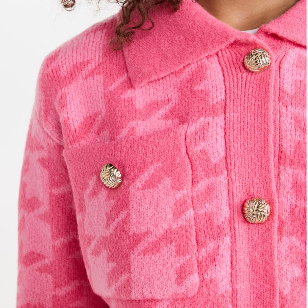 Pink Houndstooth Women's Jacket - Picture 4 of 12